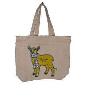 NWOT Beekman 1802 Canvas Tote Bag Winter Goat Embroidered Shopper Shoulder Bag